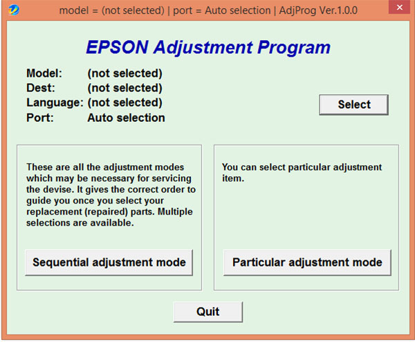 โปรแกรมเคลียร์ซับหมึก Epson L3110 L1110 L5190 ฟรี